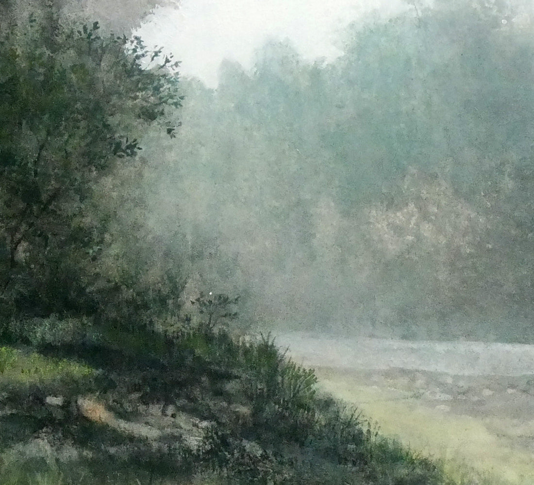 加藤良造「水無し川」日本画・P10号 拡大画像5