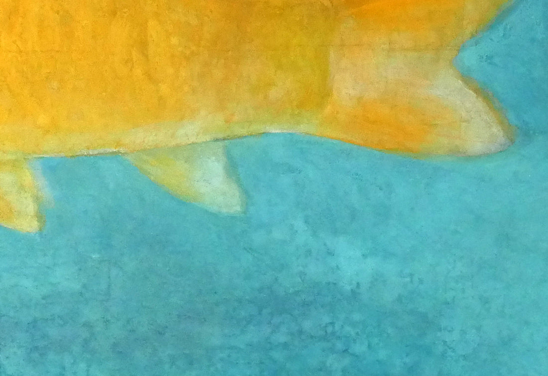 加藤栄三「鯉」日本画・10号 拡大画像4