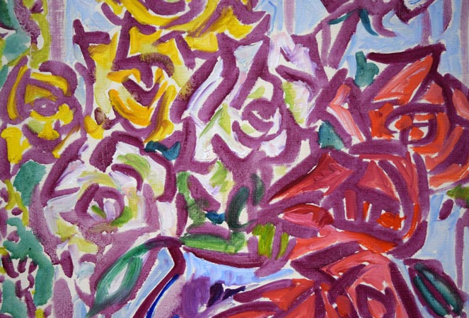 加藤清江「ばら」油絵・F6号 拡大画像2