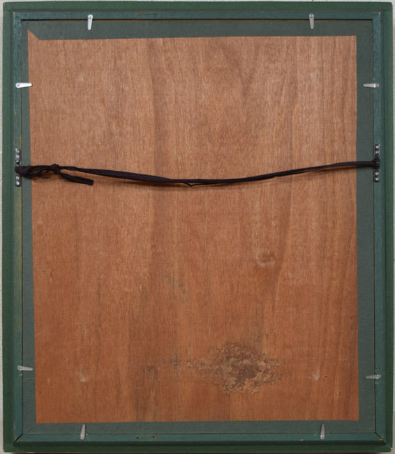 加藤清江「ばら」油絵・F6号 額縁裏側画像