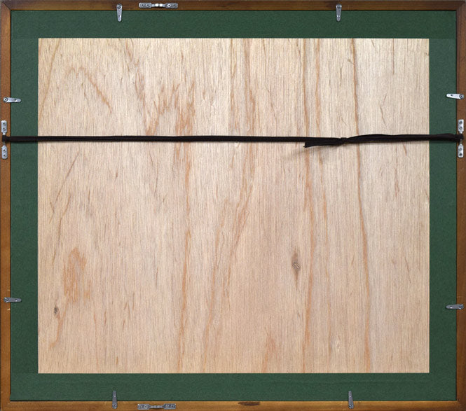 川畑和江「祈り in NAGASAKI」油絵・F8号 額縁裏側画像