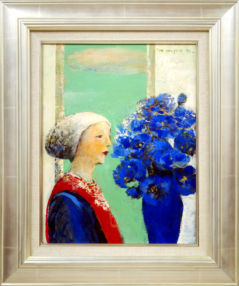 川畑和江「オリンピックの年 in GREECE」油絵・F6号