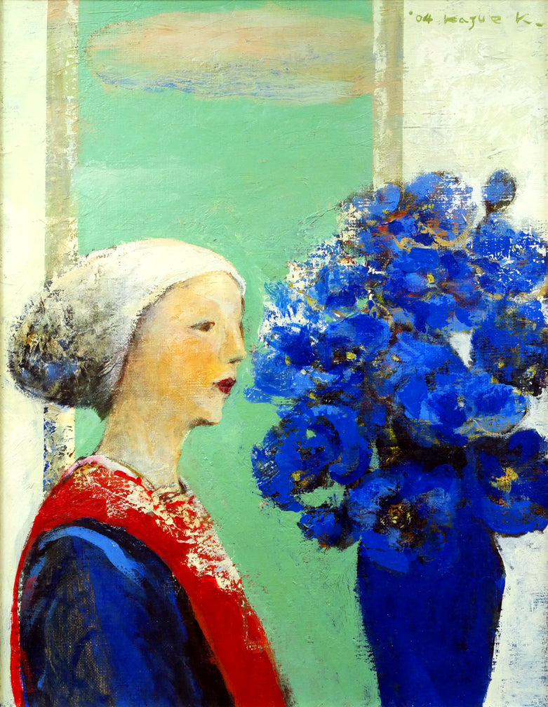 川畑和江「オリンピックの年 in GREECE」油絵・F6号 作品全体画像