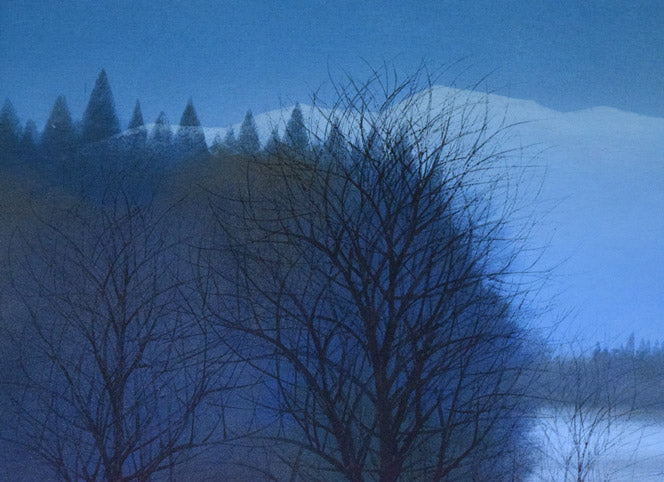 河本正「早春」日本画・P10号 拡大画像1