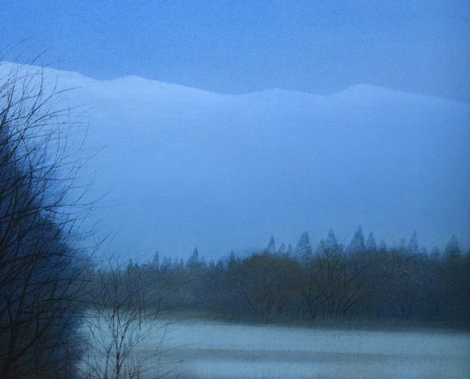 河本正「早春」日本画・P10号 拡大画像2