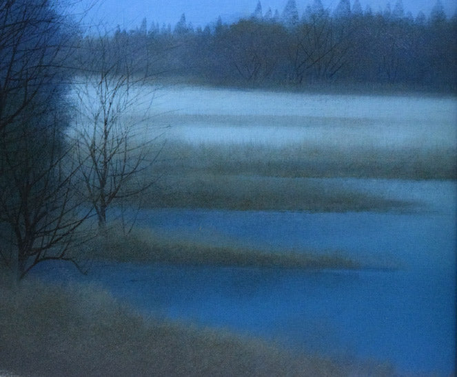 河本正「早春」日本画・P10号 拡大画像4