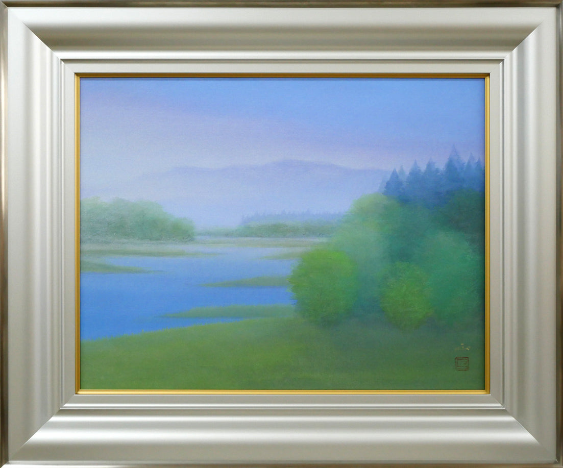 河本正「薄霧」日本画・P10号