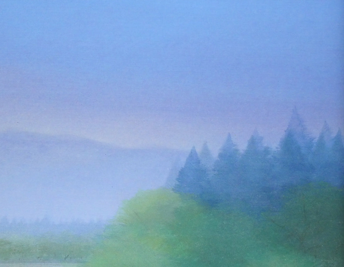 河本正「薄霧」日本画・P10号 拡大画像2