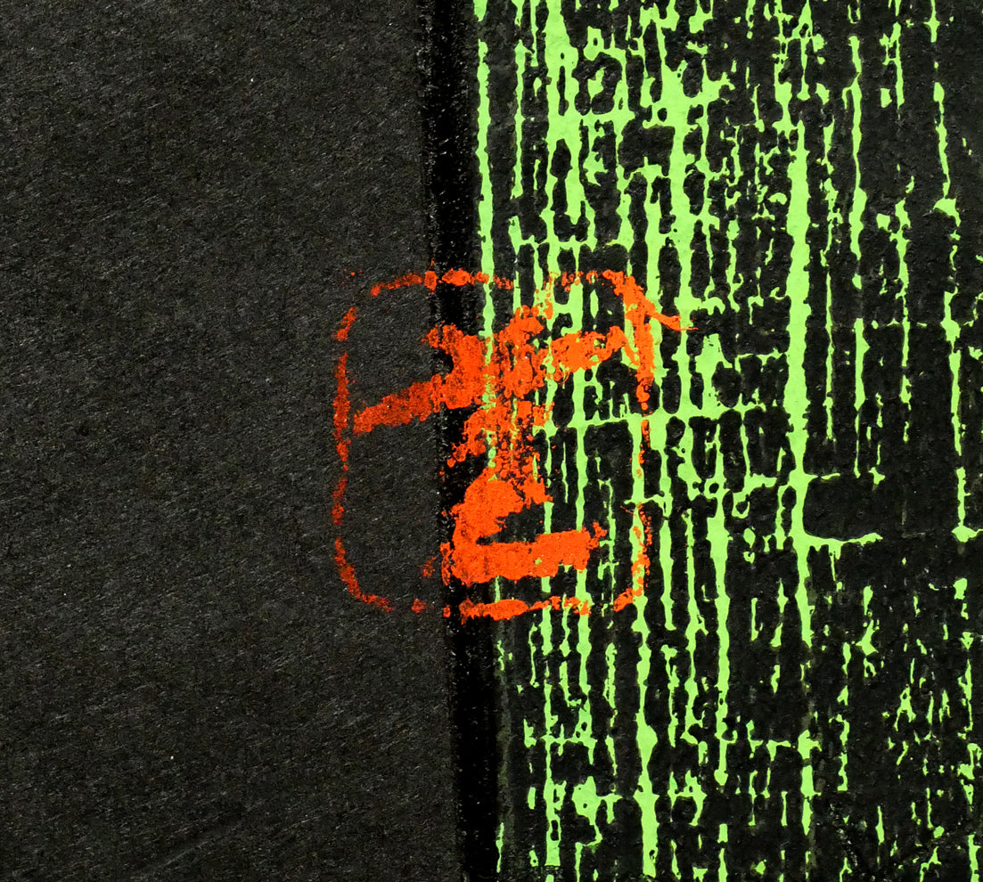 河野薫「花(C)LITTLE FLORA」木版画 落款拡大画像