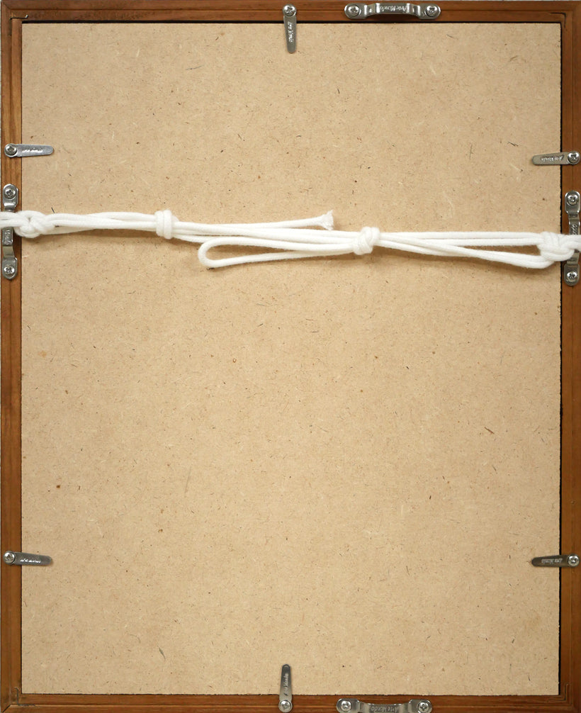 河野薫「花かざり(A)」木版画 額縁裏側画像