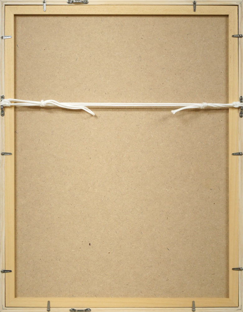 河野薫「鳩」木版画 額縁裏側画像