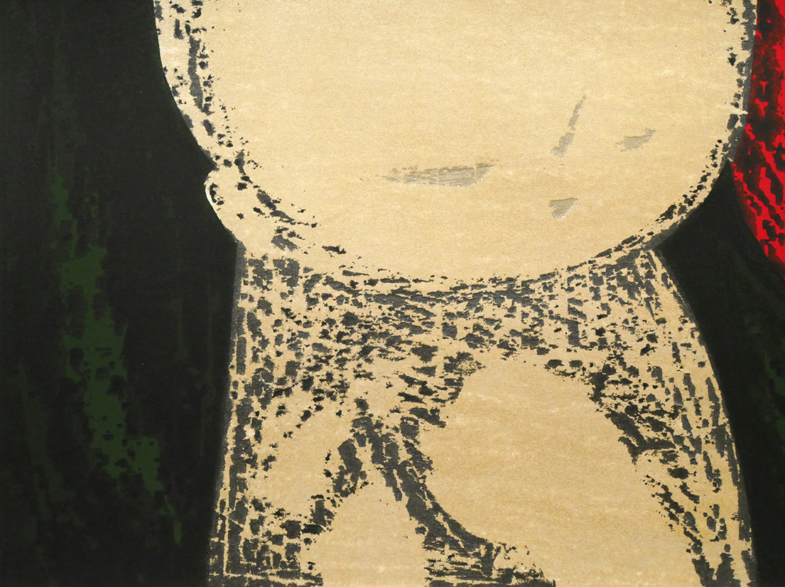 河野薫「けし」木版画 拡大画像3