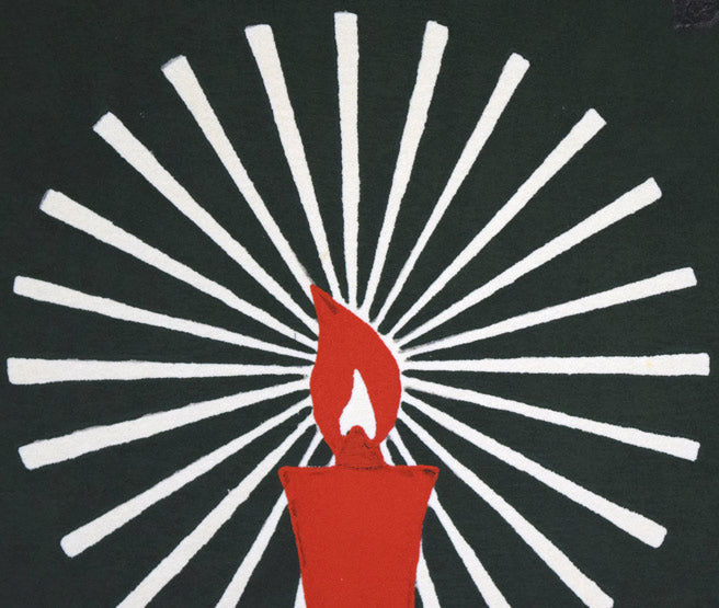 河野薫「ローソク(S判)」木版画 拡大画像2