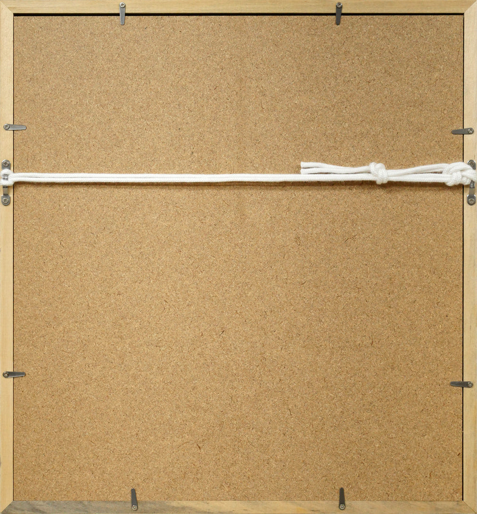 河野薫「梅(少女)」木版画 額縁裏側画像