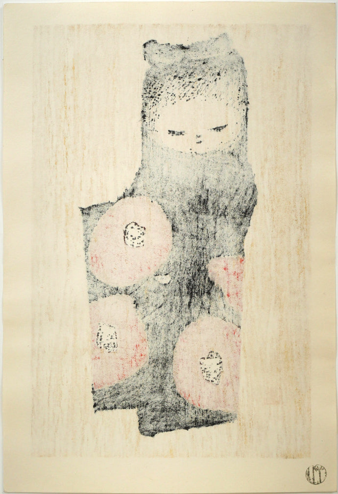 河野薫「椿(C)」木版画 作品シート裏側画像