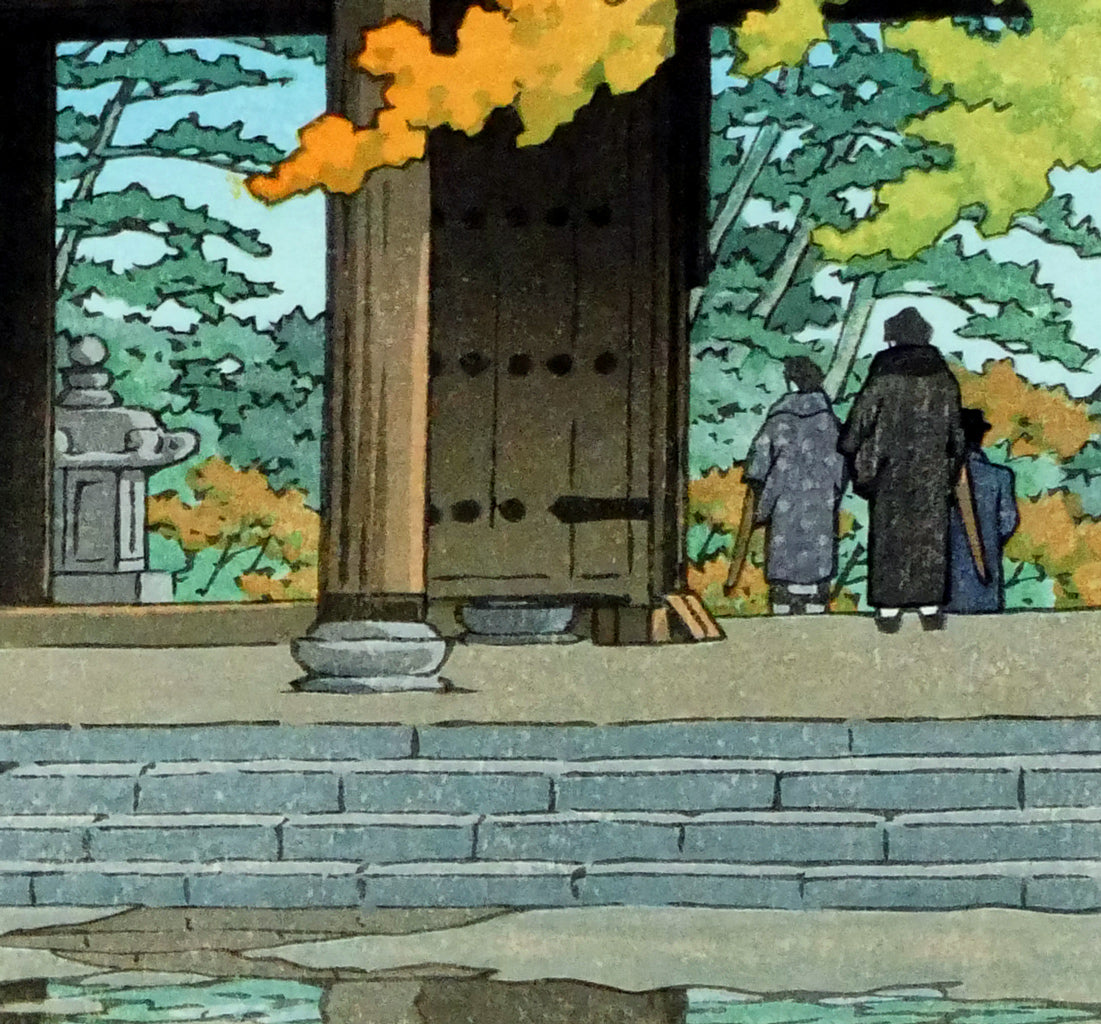 川瀬巴水「時雨のあと(京都南禅寺)」木版画 拡大画像4