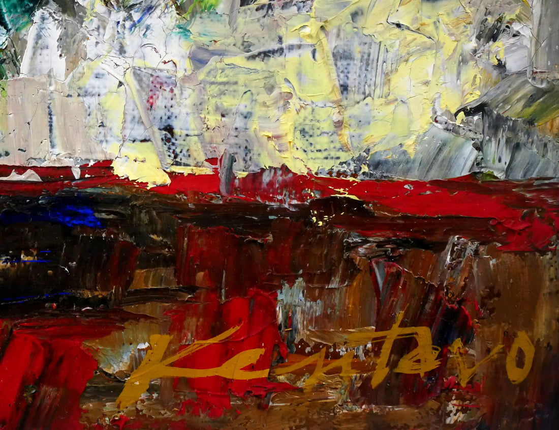 河島賢太郎「バラの花」油絵・F4号 サイン拡大画像