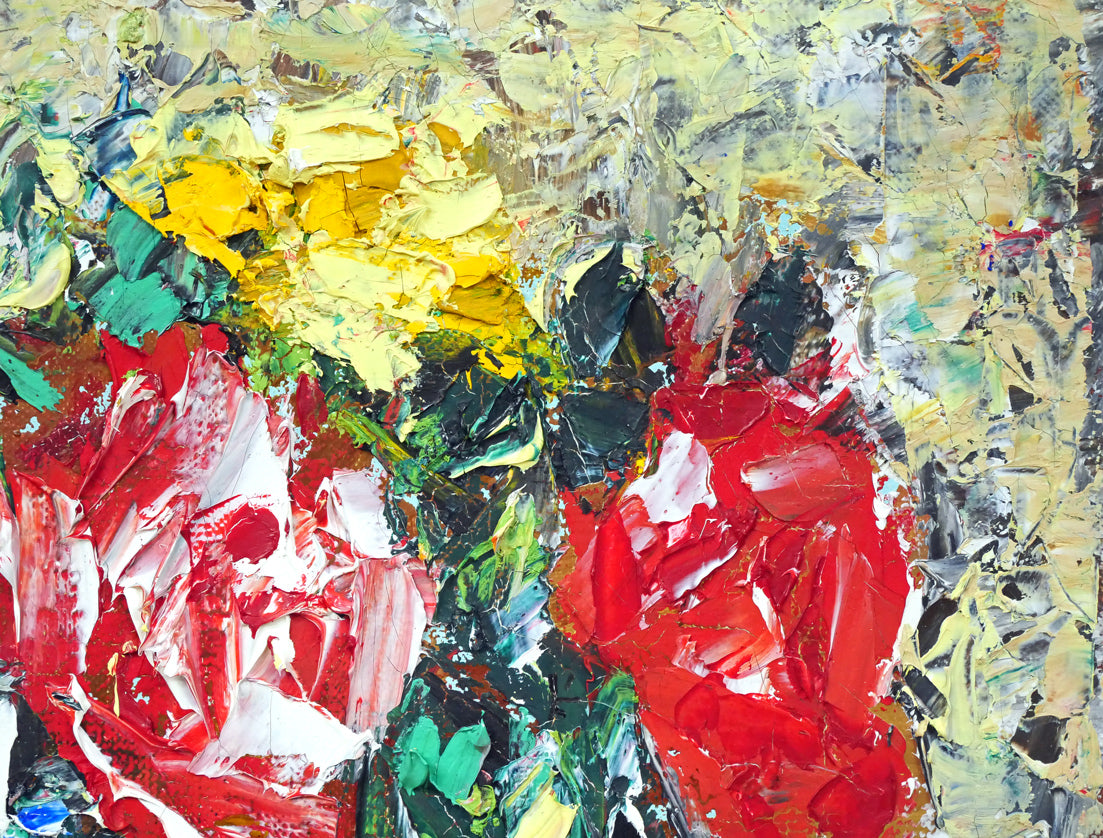 河島賢太郎「バラの花」油絵・F4号 拡大画像2