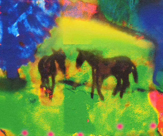 河島真規子「緑の風」版画 拡大画像3