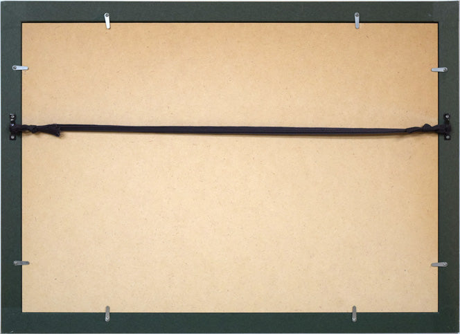 河島真規子「緑の風」版画 額縁裏側画像