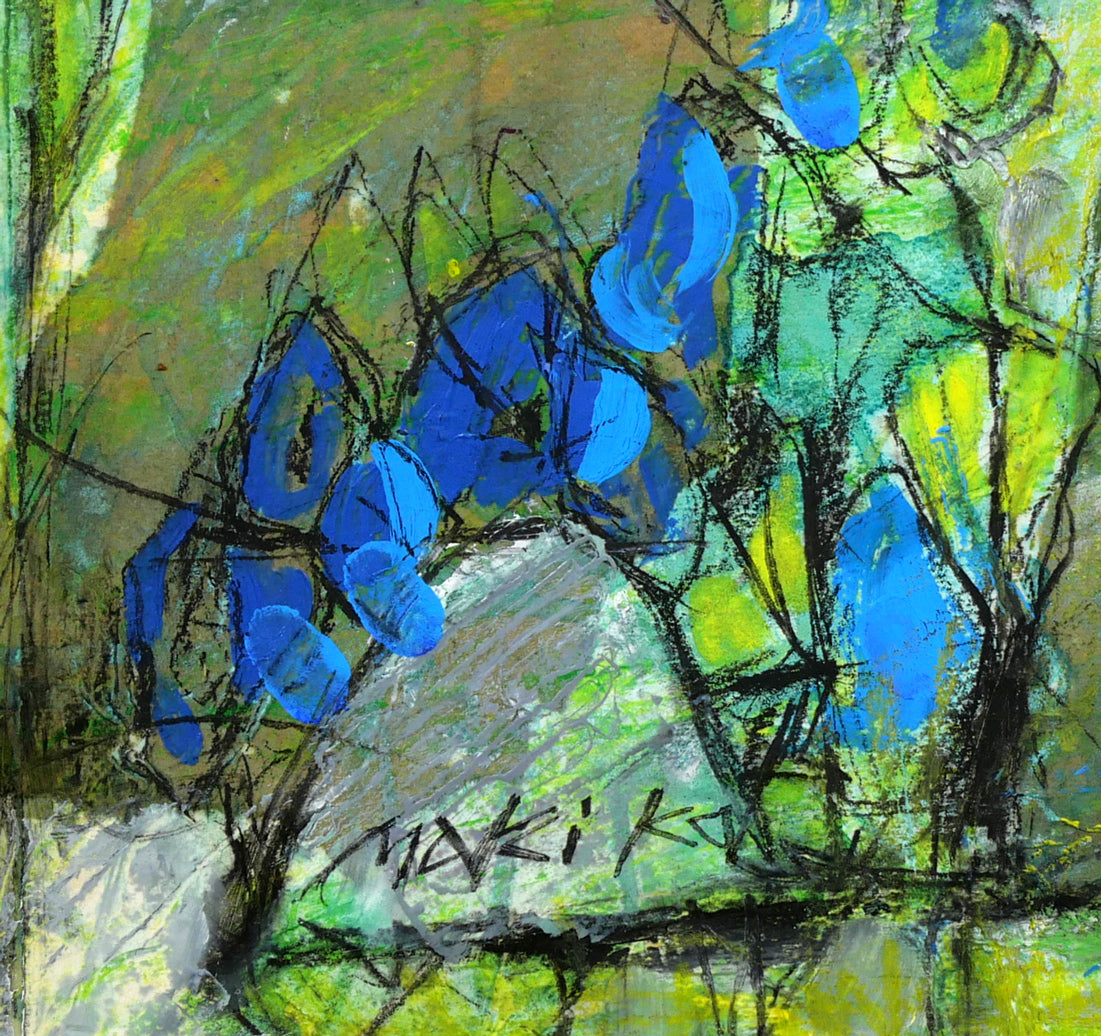 河島真規子「無題」アクリルにパステル画 拡大画像1