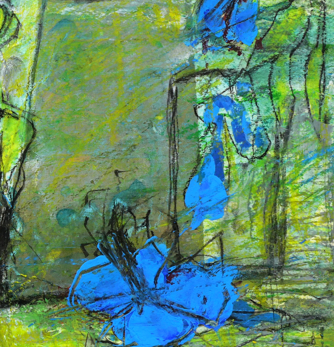 河島真規子「無題」アクリルにパステル画 拡大画像3