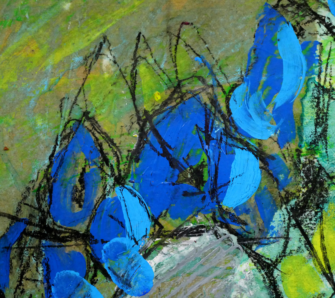 河島真規子「無題」アクリルにパステル画 拡大画像2