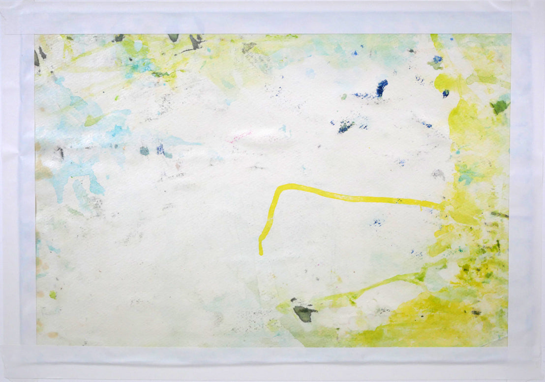 河島真規子「無題」アクリルにパステル画 作品裏側画像