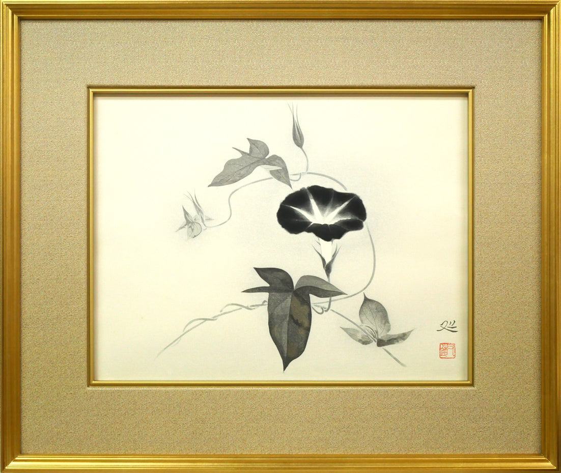 加山又造「朝顔」木版画