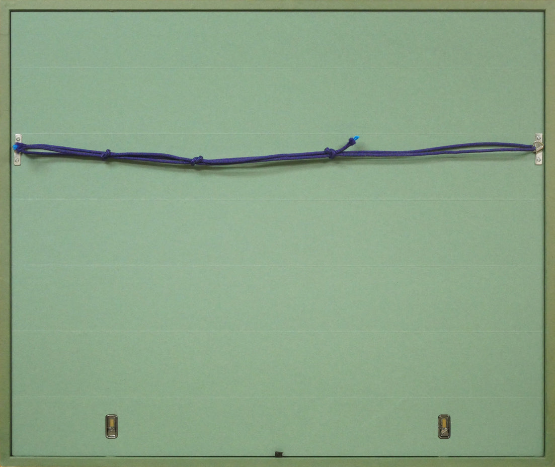 加山又造「朝顔」木版画 額縁裏側画像