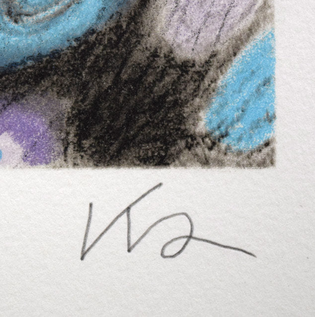 風間完「女性像」リトグラフ 本人直筆鉛筆サイン拡大画像