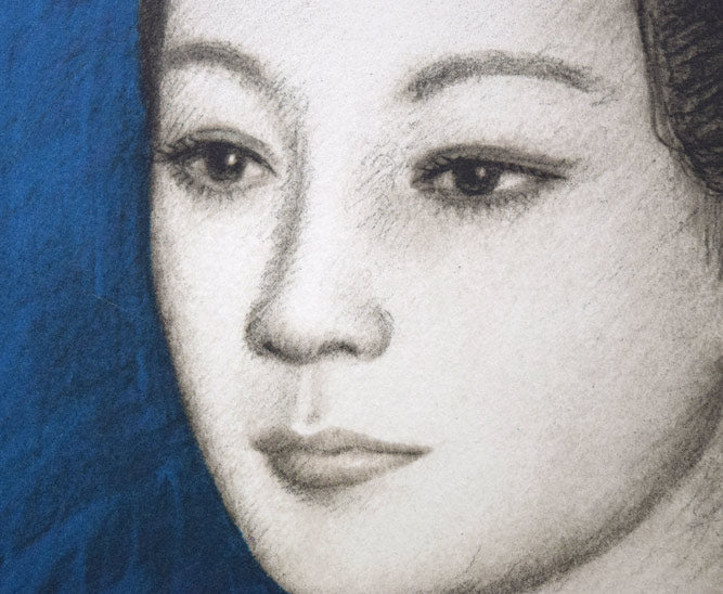 風間完「女性像」リトグラフ 拡大画像2