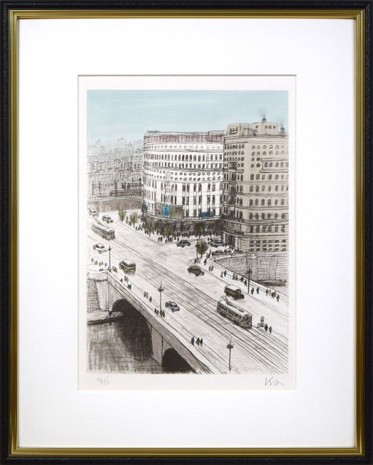 風間完「すきや橋(数寄屋橋)」リトグラフ