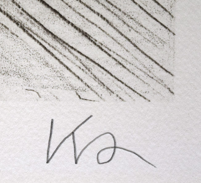 風間完「すきや橋（数寄屋橋）」リトグラフ　本人直筆鉛筆サイン画像