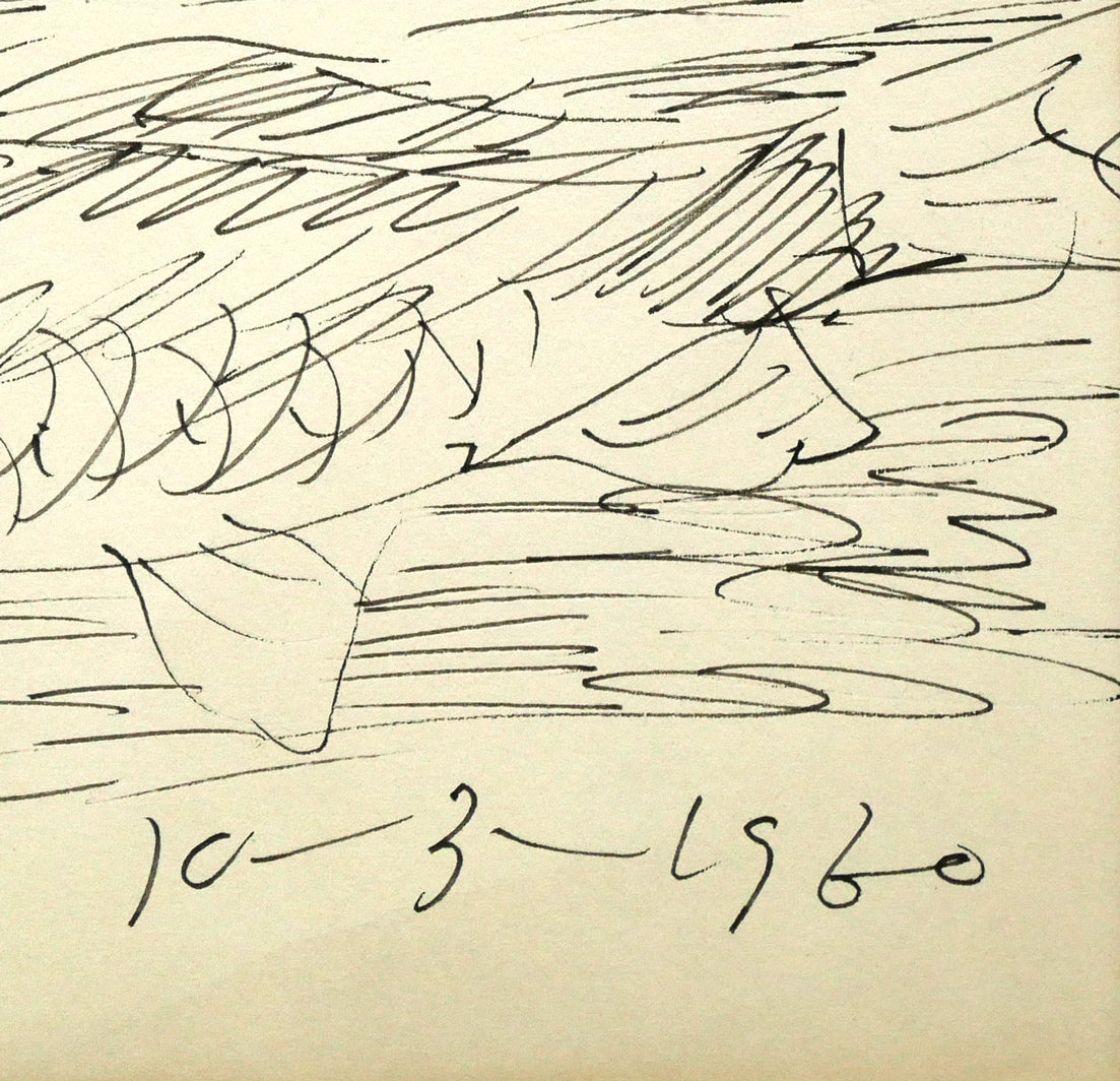 木田金次郎「鮒(「十狼記」表紙原画)」ペン画・紙 拡大画像4