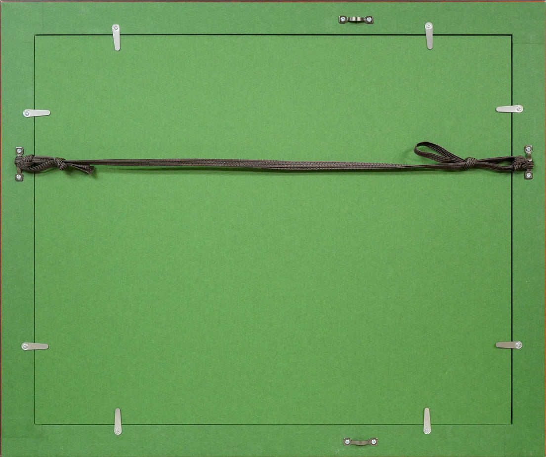 木田金次郎「鮒(「十狼記」表紙原画)」ペン画・紙 額縁裏側画像