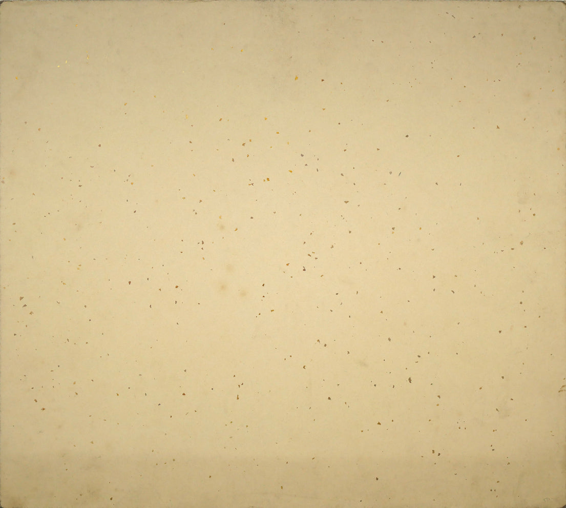 木田金次郎「牡丹(岩内大火前作品)」油絵・金色紙 作品裏側画像