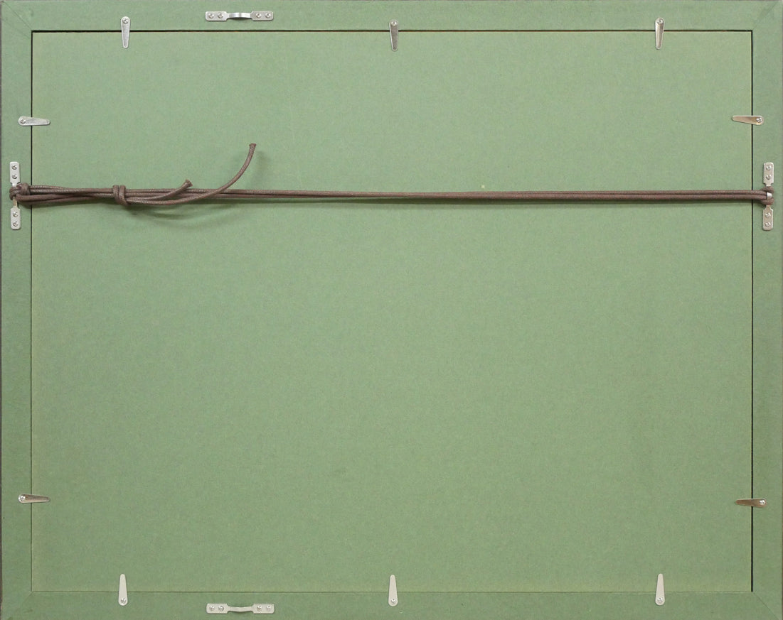 木田金次郎「日の出の羊蹄山」肉筆彩色画・5号 額縁裏側画像