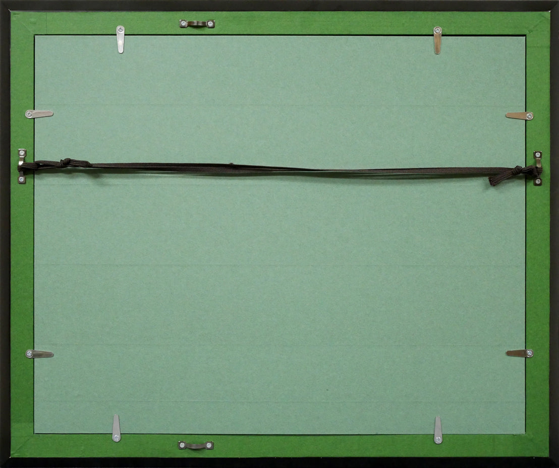 木田金次郎「静物(果物)」水彩画 額縁裏側画像