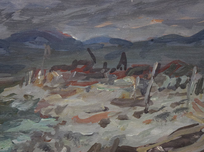 木田金次郎「初秋の海」油絵・変形4号 拡大画像2