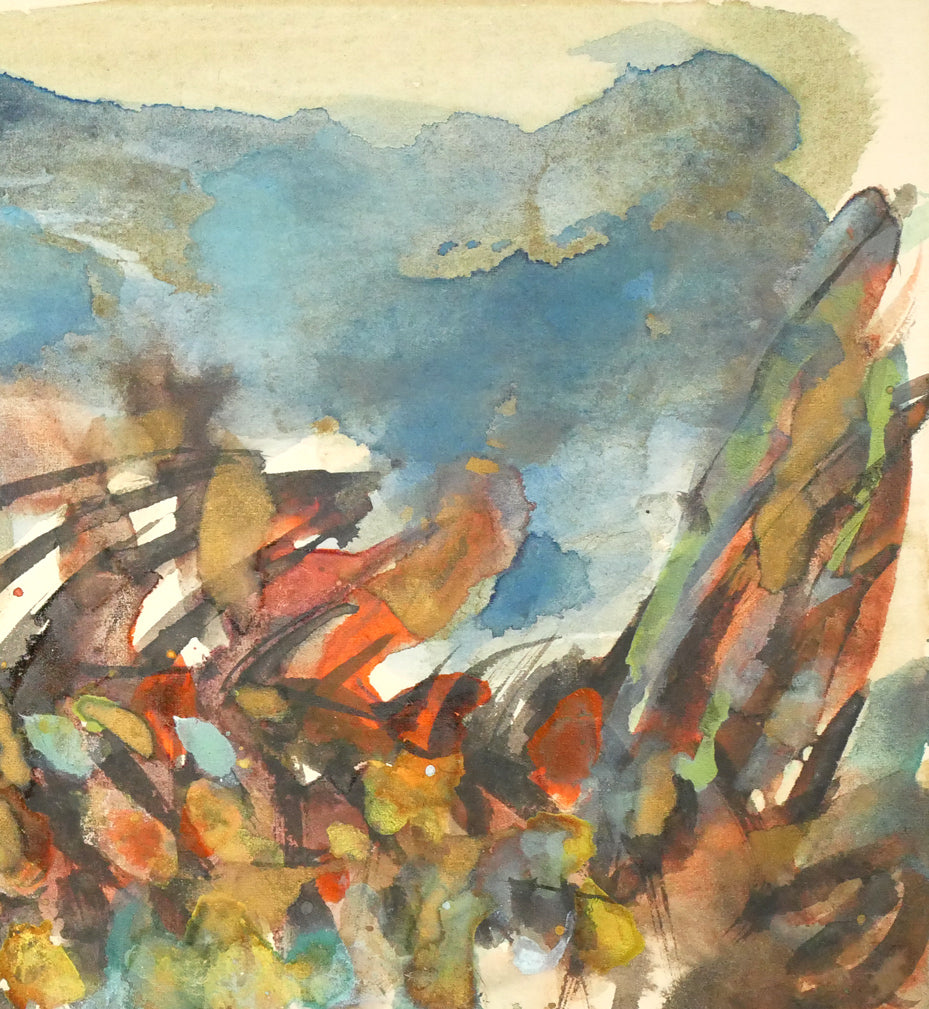 木田金次郎「魚(そい)」肉筆彩色画・色紙 拡大画像2