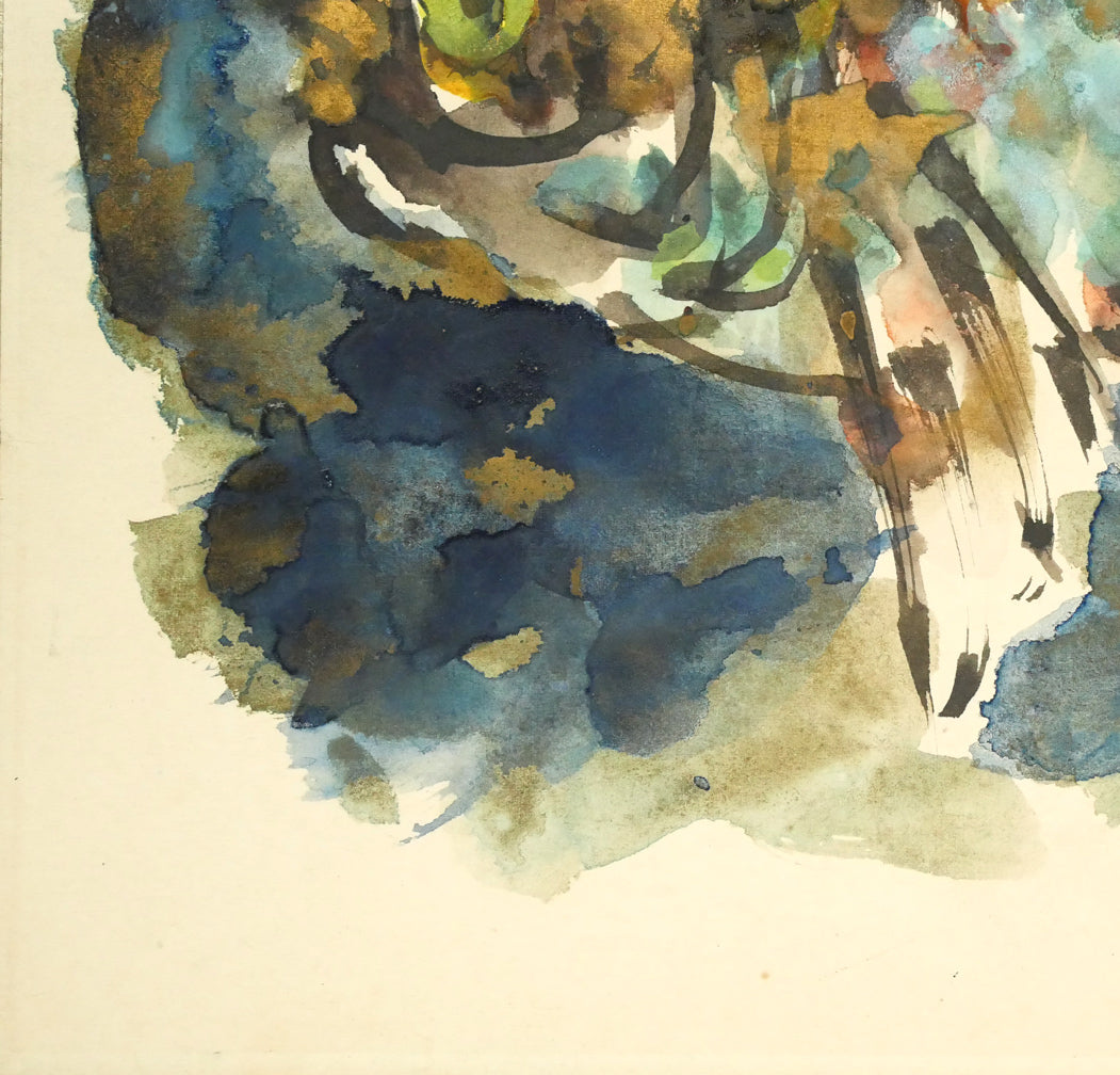 木田金次郎「魚(そい)」肉筆彩色画・色紙 拡大画像3