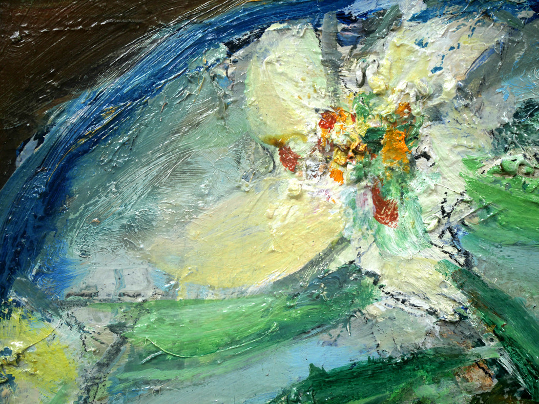 木田金次郎「水仙」油絵・F4号 拡大画像1