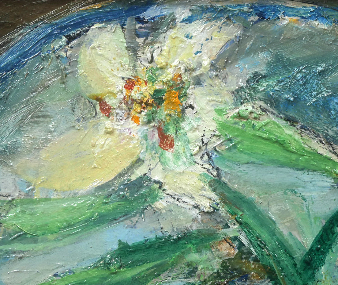 木田金次郎「水仙」油絵・F4号 拡大画像5