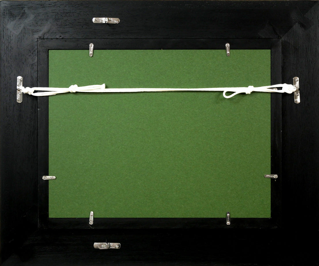 木田金次郎「水仙」油絵・F4号 額縁裏側画像