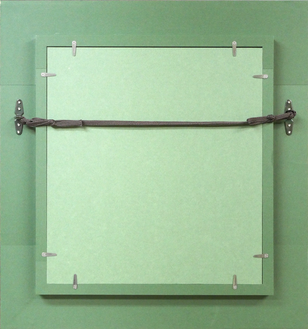 木田金次郎「羊蹄山」水彩画・色紙 額縁裏側画像