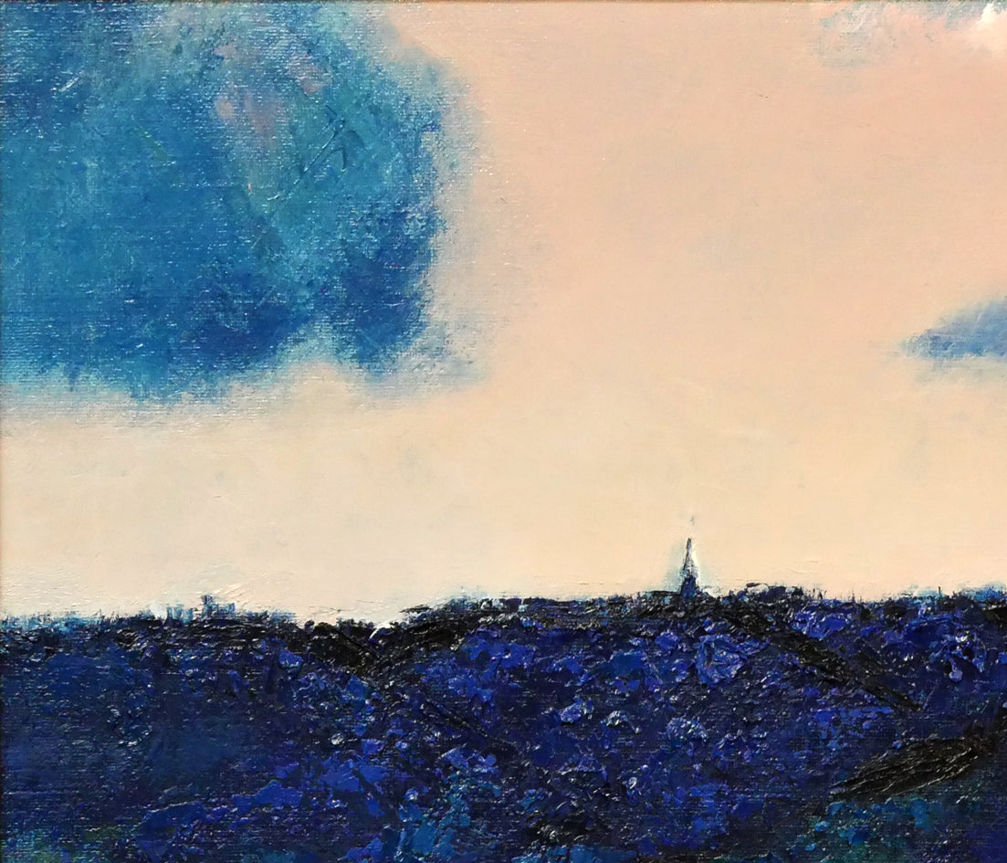 木戸健市「青い丘(三角点)」油絵・F10号 拡大画像1