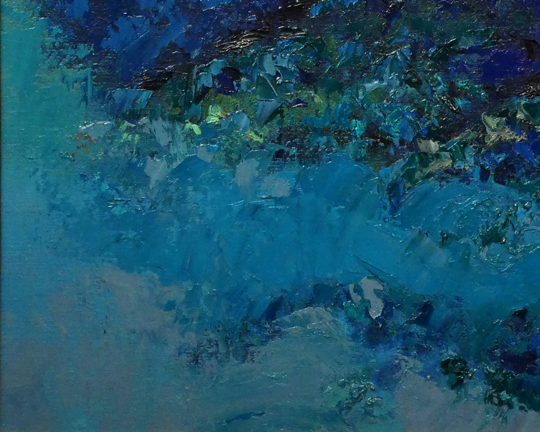 木戸健市「青い丘(三角点)」油絵・F10号 拡大画像4