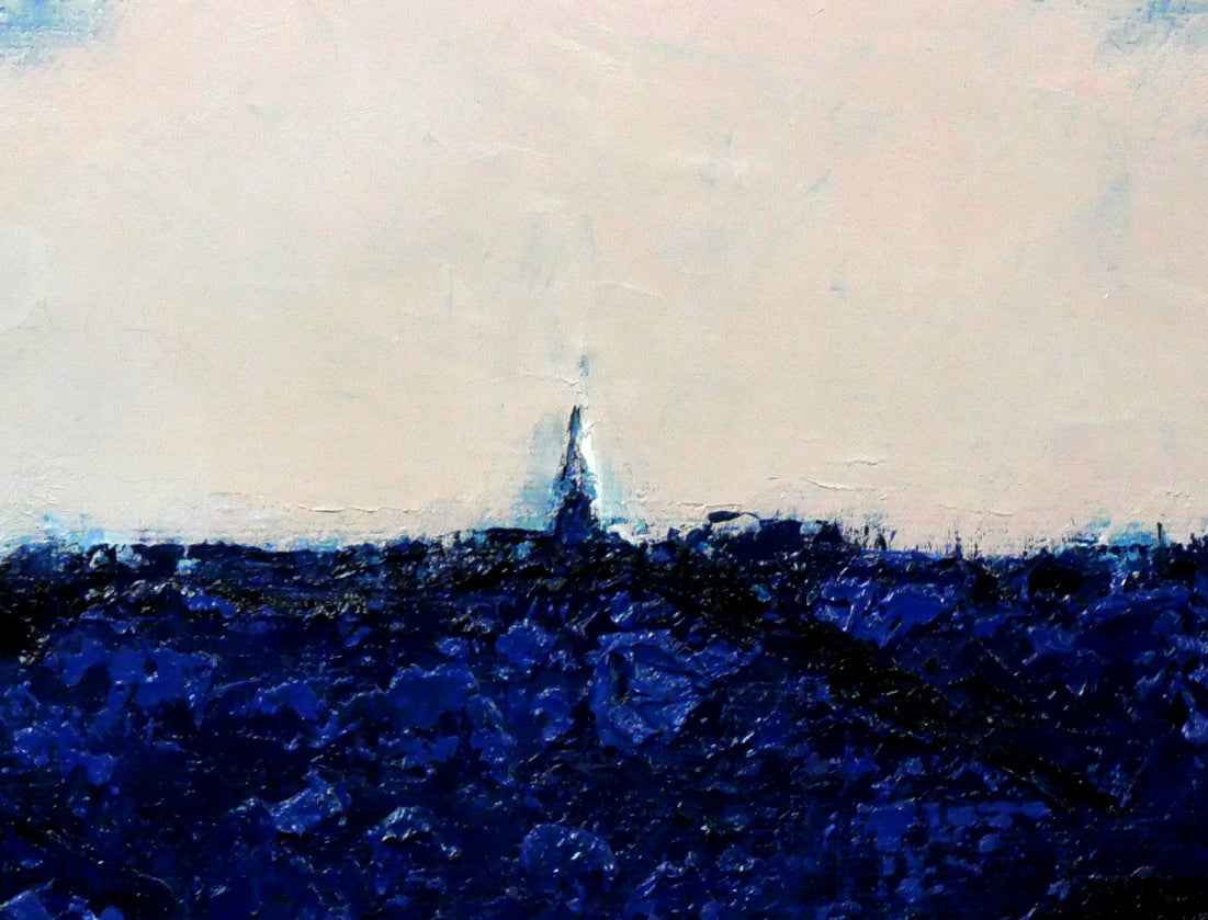 木戸健市「青い丘(三角点)」油絵・F10号 拡大画像2