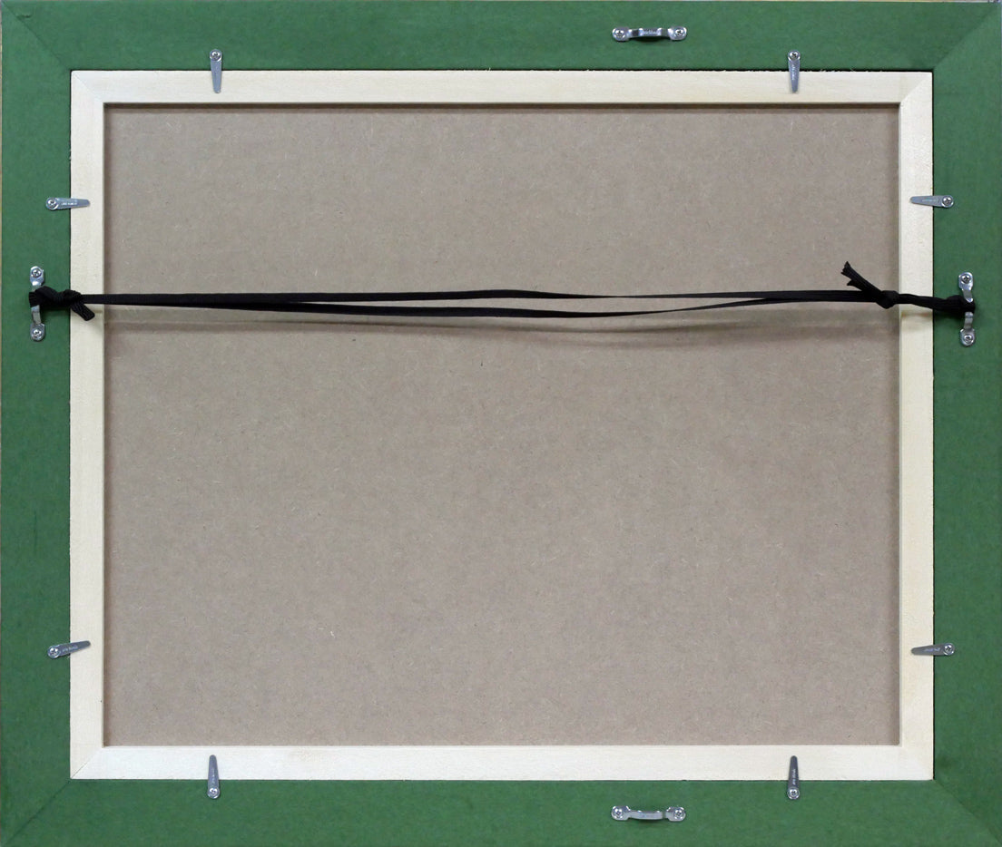木島務「秋深し釧路湿原」水彩画・色紙 額縁裏側画像
